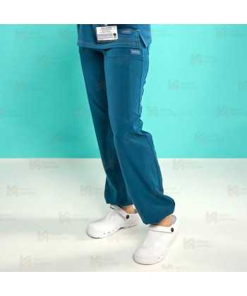 Pantalón sanitario Jogger antibacteriano color azul negro con tejido elástico Azul caribe