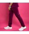 Pantalón sanitario antibacteriano de color burdeos con tejido elástico para hombre