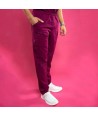 Pantalón sanitario antibacteriano de color burdeos con tejido elástico para hombre