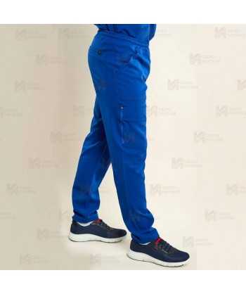 Pantalón sanitario antibacteriano de color royal con tejido elástico para hombre