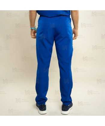 Pantalón sanitario antibacteriano de color royal con tejido elástico para hombre