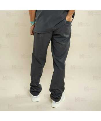 Pantalón sanitario antibacteriano de color gris plomo con tejido elástico para hombre