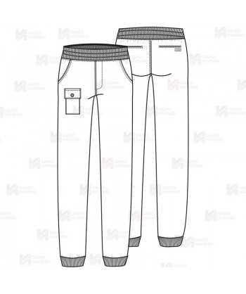 Pantalón sanitario antibacteriano con tejido elástico para hombre