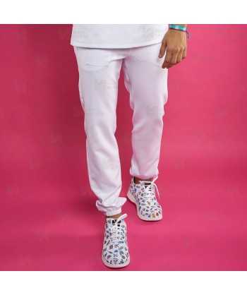 Pantalón sanitario color blanco, antibacteriano con tejido elástico para hombre
