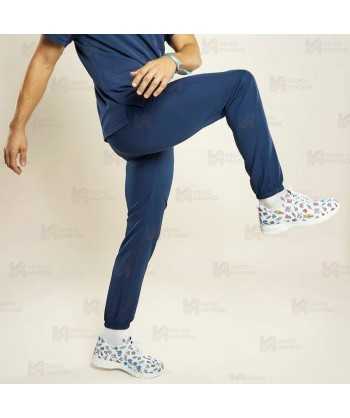 Pantalón sanitario color color marino, antibacteriano con tejido elástico para hombre
