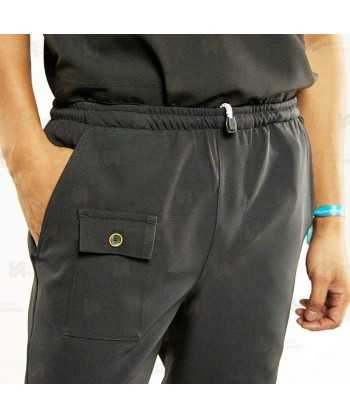 Pantalón sanitario color color negro, antibacteriano con tejido elástico para hombre