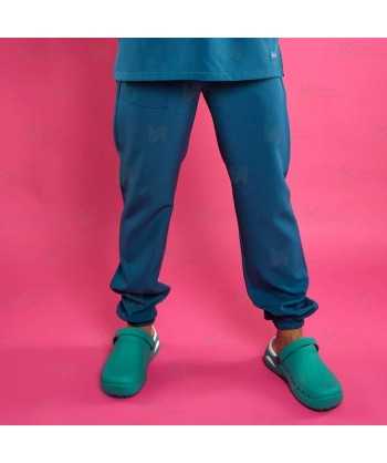 Pantalón sanitario color color Azul caribe, antibacteriano con tejido elástico para hombre