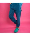 Pantalón sanitario color color Azul caribe, antibacteriano con tejido elástico para hombre