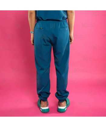 Pantalón sanitario color color Azul caribe, antibacteriano con tejido elástico para hombre