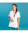 Casaca color blanco con cremallera para mujer con tejido técnico 100% microfibra