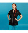 Casaca color negro con cremallera para mujer con tejido técnico 100% microfibra