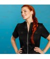 Casaca color negro con cremallera para mujer con tejido técnico 100% microfibra