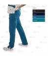 Pantalón sanitario color blanco, antibacteriano con tejido elástico para mujer