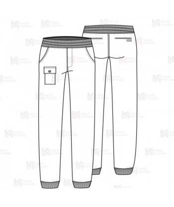 Pantalón sanitario color blanco, antibacteriano con tejido elástico para mujer