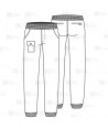 Pantalón sanitario color blanco, antibacteriano con tejido elástico para mujer