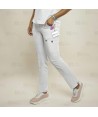 Pantalón sanitario color blanco, antibacteriano con tejido elástico para mujer