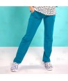 Pantalón sanitario color blanco, antibacteriano con tejido elástico para mujer