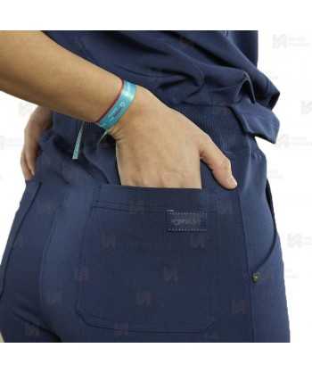 Pantalón sanitario color blanco, antibacteriano con tejido elástico para mujer