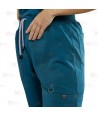 Pantalón sanitario color blanco, antibacteriano con tejido elástico para mujer