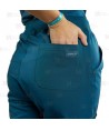 Pantalón sanitario color blanco, antibacteriano con tejido elástico para mujer