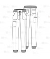 Pantalón Jogger sanitario antibacteriano con tejido elástico para mujer