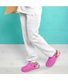Pantalón Jogger color blanco sanitario antibacteriano con tejido elástico para mujer
