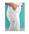 Pantalón Jogger color blanco sanitario antibacteriano con tejido elástico para mujer