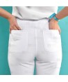 Pantalón Jogger color blanco sanitario antibacteriano con tejido elástico para mujer