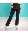 Pantalón Jogger color negro sanitario antibacteriano con tejido elástico para mujer