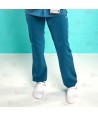 Pantalón Jogger color azul caribe sanitario antibacteriano con tejido elástico para mujer