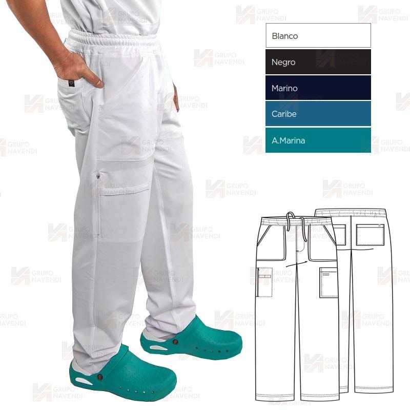 Pantalón sanitario antibacteriano con tejido elástico -Hombre-