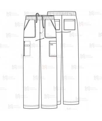 Pantalón sanitario color blanco, antibacteriano con tejido elástico para hombre