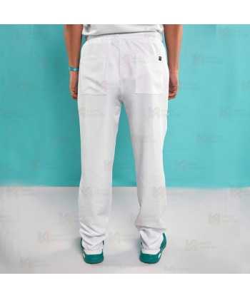 Pantalón sanitario color blanco, antibacteriano con tejido elástico para hombre