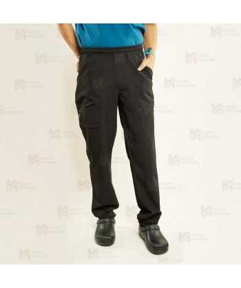 Pantalón sanitario color negro, antibacteriano con tejido elástico para hombre