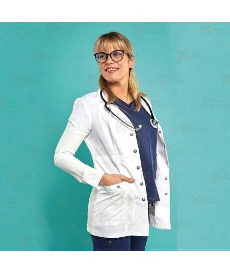 Bata americana con tejido de microfibra entallada -Mujer-