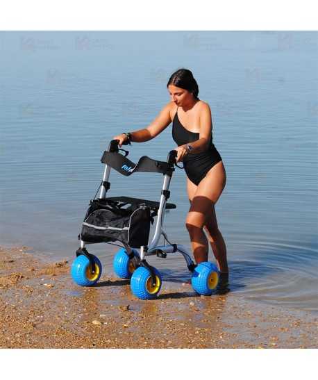 Andador con ruedas concebido para la playa, campo y zonas donde el terreno es irregular