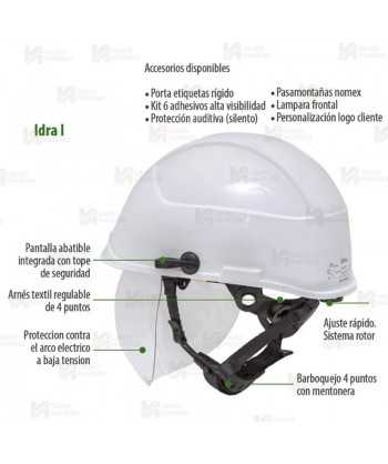 Casco de protección eléctrica y anti arco con pantalla facial