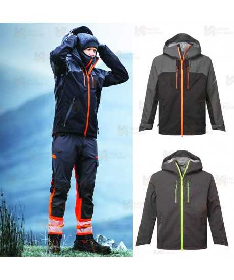 Chaqueta impermeable y aislante con capucha y tejido elástico