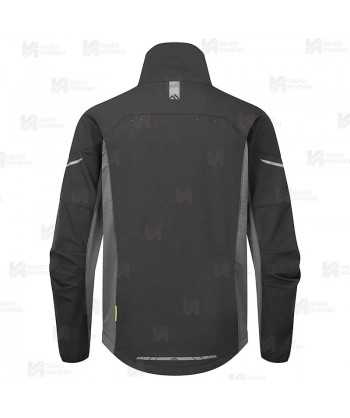 Chaqueta de trabajo con tejido elástico color negro y amarillo flúor