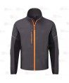 Chaqueta de trabajo con tejido elástico color gris oscuro y naranja flúor