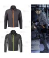 Chaqueta de trabajo con tejido elástico color gris oscuro y naranja flúor