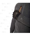 Chaqueta de trabajo en tejido polar técnico texturizado color gris oscuro y naranja flúor