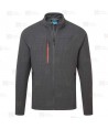Chaqueta de trabajo en tejido polar técnico texturizado color gris oscuro y naranja flúor