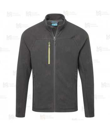Chaqueta de trabajo en tejido polar técnico texturizado color negro y amarillo flúor