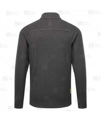 Chaqueta de trabajo en tejido polar técnico texturizado color negro y amarillo flúor