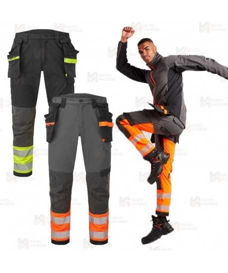 Pantalón de trabajo Strech de corte entallado y bolsillos pistolera