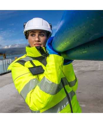 Parka de alta visibilidad impermeable para mujer con cintas segmentadas