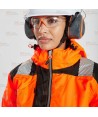 Parka de alta visibilidad impermeable para mujer con cintas segmentadas