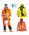 Parka de alta visibilidad impermeable para mujer con cintas segmentadas