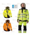 Parka de alta visibilidad impermeable para frío intenso con cintas segmentadas